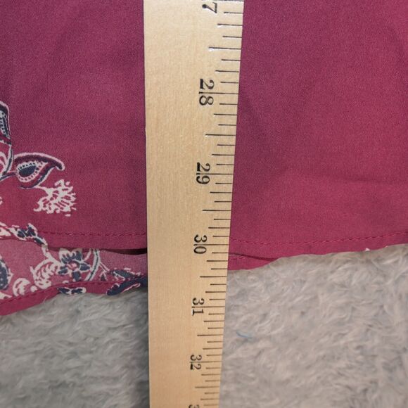 NEW Torrid Tunic Blouse Women Size 4X Deep Purplish Pink Floral Pockets Boho - Picture 9 of 10